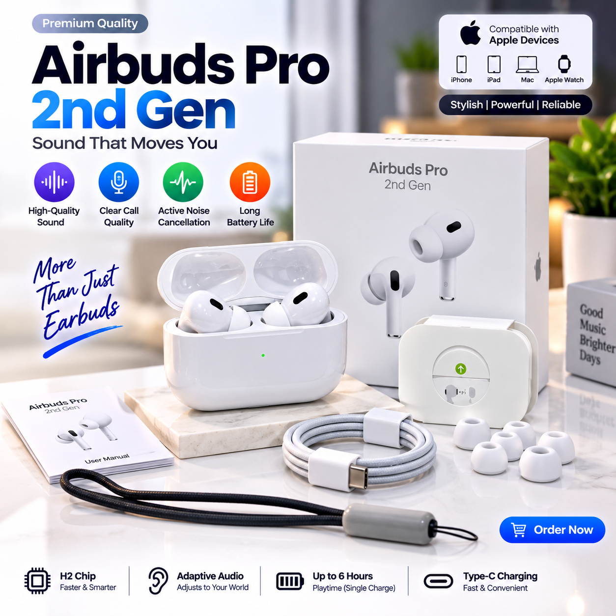 Airbuds Pro 2nd Gen – Wireless Bluetooth Earbuds with Charging Case